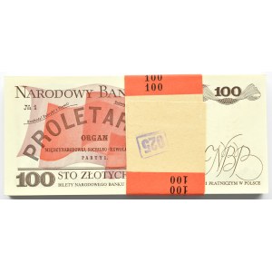 Polska, PRL, paczka bankowa 100 złotych 1986, seria ST, UNC