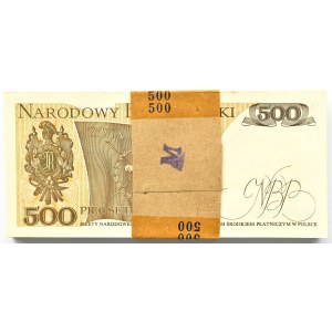 Polska, PRL, paczka bankowa 500 złotych 1982, seria EF, UNC