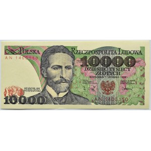 Polska, PRL, St. Wyspiański, 10000 złotych 1988, seria AN, Warszawa, UNC