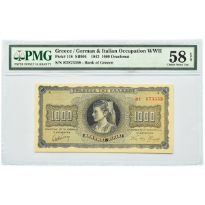 Grecja, Jerzy II, 1000 drachm 1942, PMG 58 EPQ