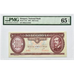 Węgry, 100 forintów 1985, Budapeszt, seria B 502, PMG 65 EPQ