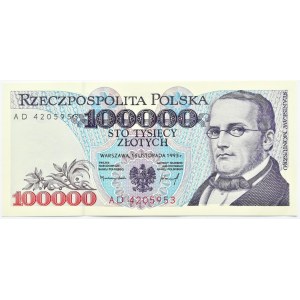 Polska, III RP, St. Moniuszko, 100000 złotych 1993, seria AD, Warszawa, UNC