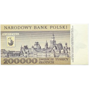 Polska, PRL, Warszawa, 200000 złotych 1989, seria B, Warszawa, UNC