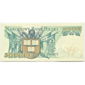 Polska, III RP, H. Sienkiewicz, 500000 złotych 1990, seria L, Warszawa, UNC