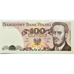 Polska, PRL, L. Waryński, 100 złotych 1979, seria HF, Warszawa, UNC