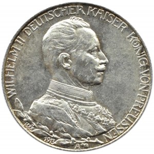 Niemcy, Prusy, Wilhelm II w mundurze, 2 marki 1913 A, Berlin, UNC-