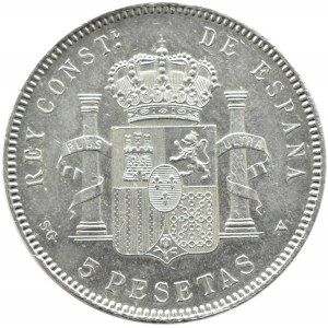 Hiszpania, Alfonso XIII, 5 peset 1898, Madryt