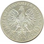 Polska, II RP, Głowa Kobiety, 10 złotych 1932, ze znakiem mennicy, Warszawa