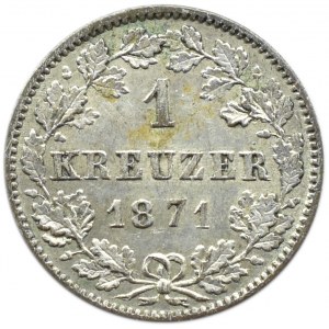 Niemcy, Wirtembergia, 1 kreuzer 1871, Darmstadt, UNC
