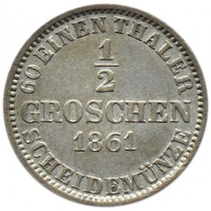 Niemcy, Hannover, 1/2 Grosza 1861 B, Hannover