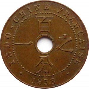 Indochiny Francuskie, 1 cent 1938 A, Paryż