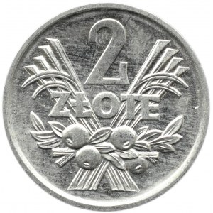 Polska, PRL, Jagody, 2 złote 1974, Warszawa, UNC