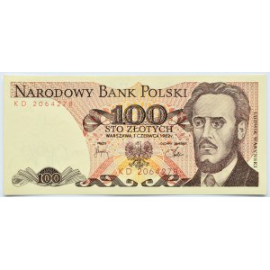 Polska, PRL, L. Waryński, 100 złotych 1982, seria KD, Warszawa, UNC