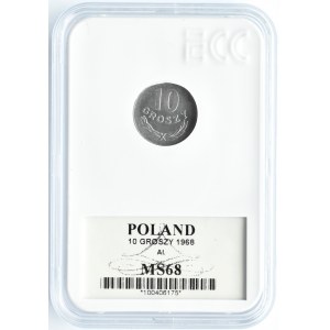 Polska, PRL, 10 groszy 1968, Warszawa, GCN MS68