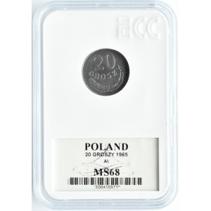 Polska, PRL, 20 groszy 1965, Warszawa, GCN MS68