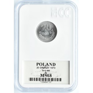 Polska, PRL, 20 groszy 1973, Warszawa, GCN MS68