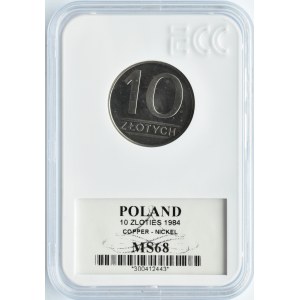 Polska, PRL, 10 złotych 1984, GCN MS68