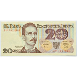 Polska, PRL, R. Traugutt, 20 złotych 1982, seria AM, UNC