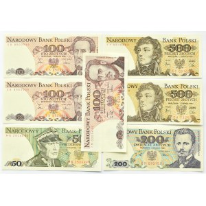 Polska, PRL, lot banknotów 50-1000 złotych, Warszawa (1)