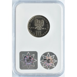 Polska, PRL, 10 złotych 1983, B. Prus, GCN MS68