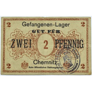 Chemnitz, Kriegsgefangenen-Lagergeld, 2 Pfennig 1914-1921