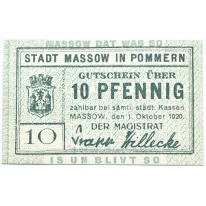 Massow/Maszewo (Pomorze), notgeld 10 pfennig 1920, UNC