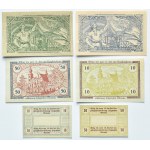 Tichau/Tychy, lot 6 notgeldów, 10-50 pfennigów 1918-1921, UNC