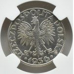 Polska, II RP, Żaglówka, 2 złote 1936, Warszawa, NGC MS62