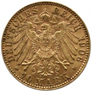 Niemcy, Saksonia, Fryderyk August III, 10 marek 1906 E, Muldenhütten, rzadkie