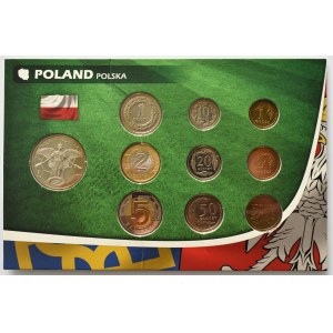 Polska-Ukraina 2012, Zestaw monet obiegowych NBP 2007-2012 z medalem (hologram)