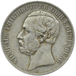 Niemcy, Oldenburg, Mikołaj Fryderyk, talar 1866 B, Hannover