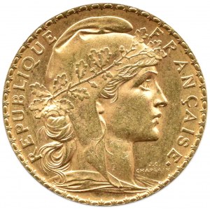Francja, Republika, Kogut, 20 franków 1901, Paryż