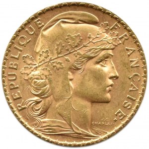 Francja, Republika, Kogut, 20 franków 1906, Paryż