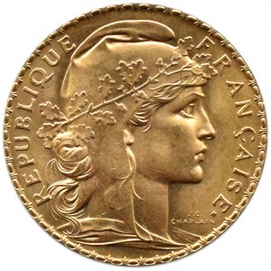 Francja, Republika, Kogut, 20 franków 1909, Paryż