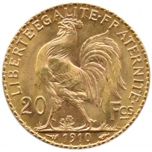 Francja, Republika, Kogut, 20 franków 1910, Paryż
