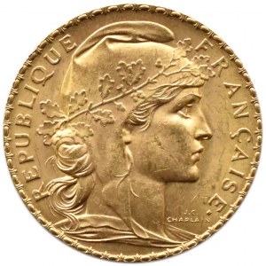 Francja, Republika, Kogut, 20 franków 1911, Paryż