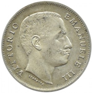 Włochy, Vittorio Emanuele III, 1 lir 1907, Rzym