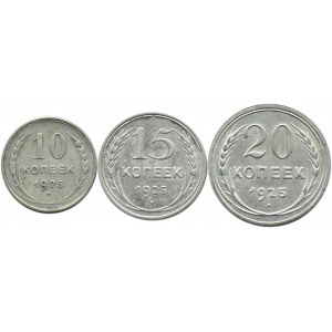 Rosja Radziecka, ZSRR, lot srebrnych kopiejek 1925