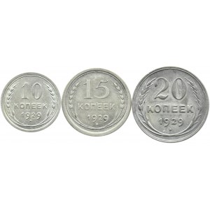 Rosja Radziecka, ZSRR, lot srebrnych kopiejek 1929