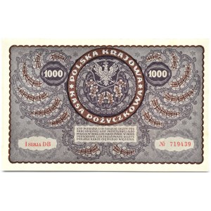 Polska, II RP, 1000 marek 1919, I serja DB - typ 7, UNC