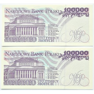 Polska, III RP, St. Moniuszko, 100000 złotych 1993, seria AD, UNC, dwa kolejne numery