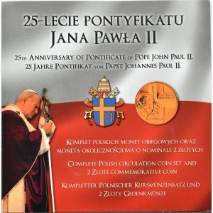 Polska, III RP, JPII - 25-lecie, zestaw monet obiegowych NBP po denominacji 1994-2002, Warszawa, UNC