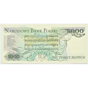 Polska, PRL, F. Chopin, 5000 złotych 1986, seria BG, Warszawa, UNC