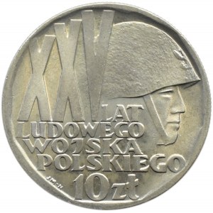 Polska, PRL, 10 złotych 1968, XXV lat Ludowego Wojska, Warszawa, UNC