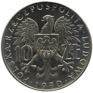 Polska, PRL, 10 złotych 1970, Byliśmy-Jesteśmy-Będziemy, Warszawa, UNC