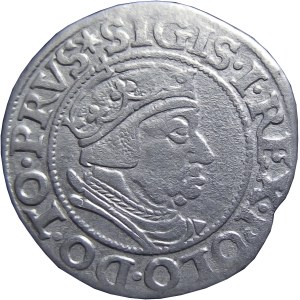 Zygmunt I Stary, grosz 1538 PRVS, Gdańsk, BARDZO ŁADNY