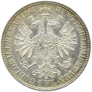 Austro-Węgry, Franciszek Józef I, 1 floren 1861 A, Wiedeń