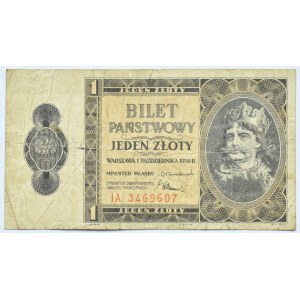 Polska, II RP, B. Chrobry, 1 złoty 1938, seria IA, rzadkie