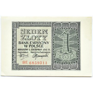 Polska, Generalna Gubernia, 1 złoty 1941, seria BE