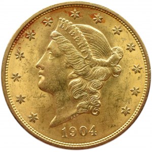 USA, Liberty Head, 20 dolarów 1904, Filadelfia